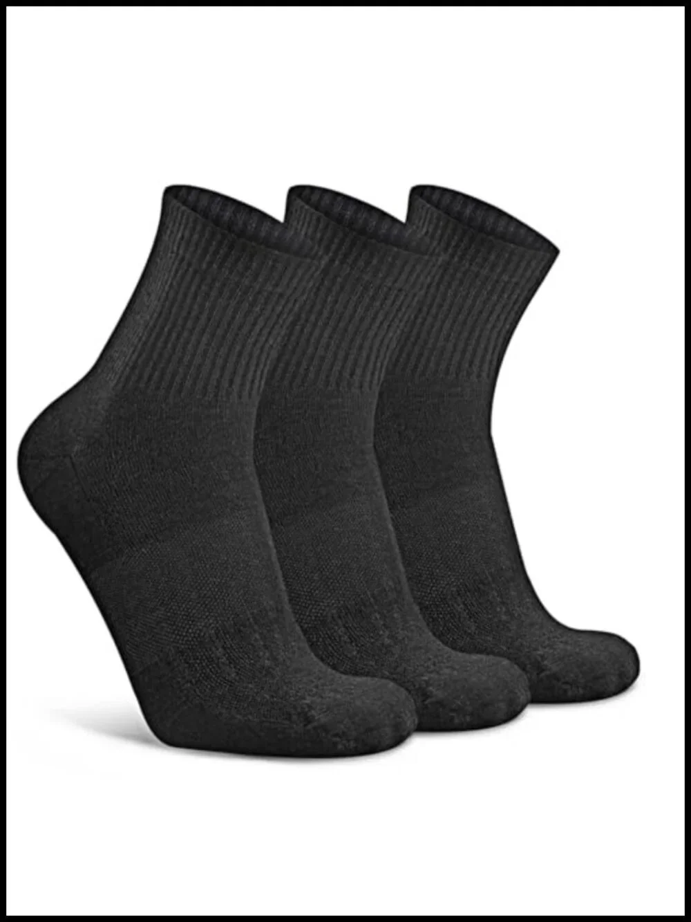 Merino Wool Blend Quarter Running Socks 3 Pack Athletic Lightweight